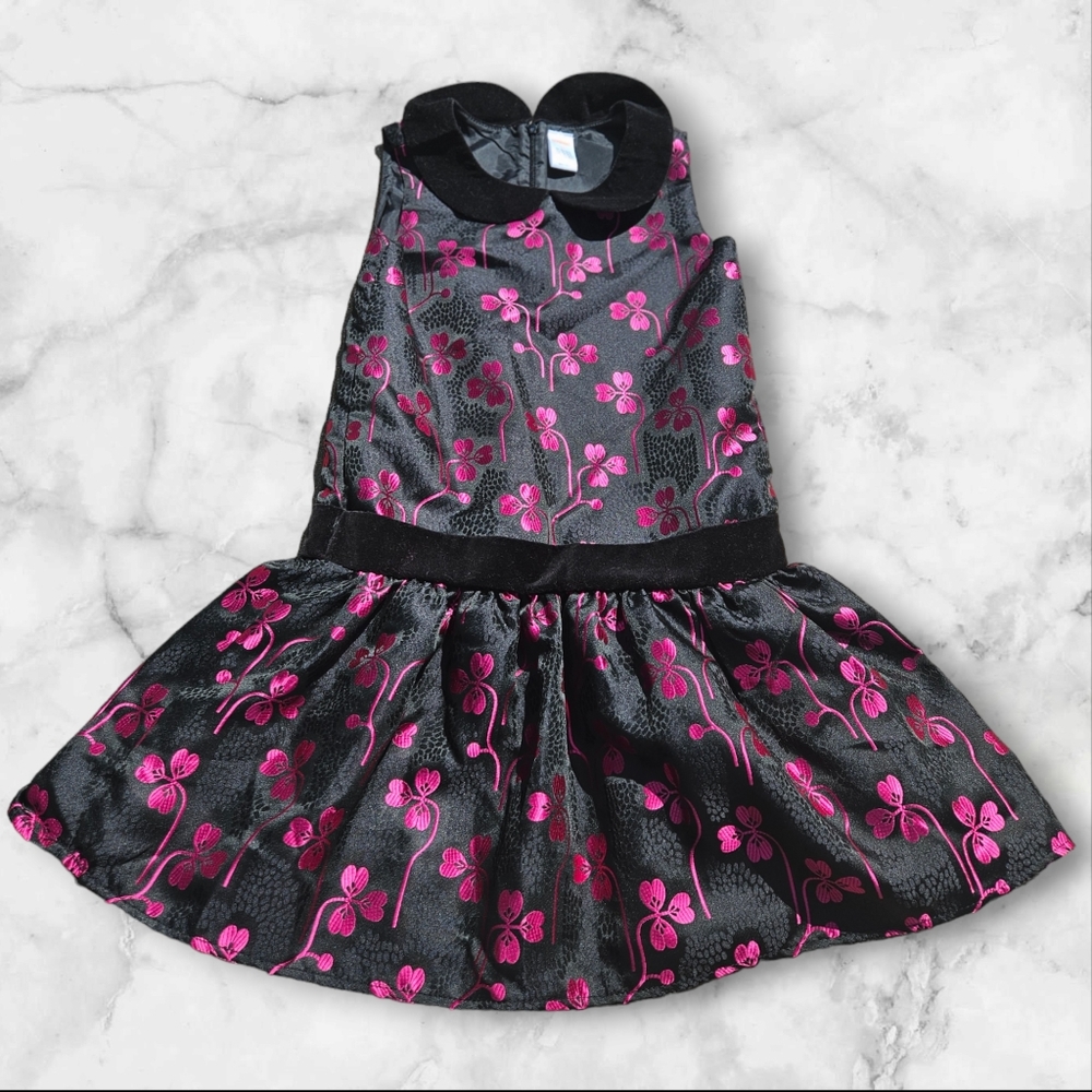 Gymboree Magenta Spring Dress Black collar - size 10